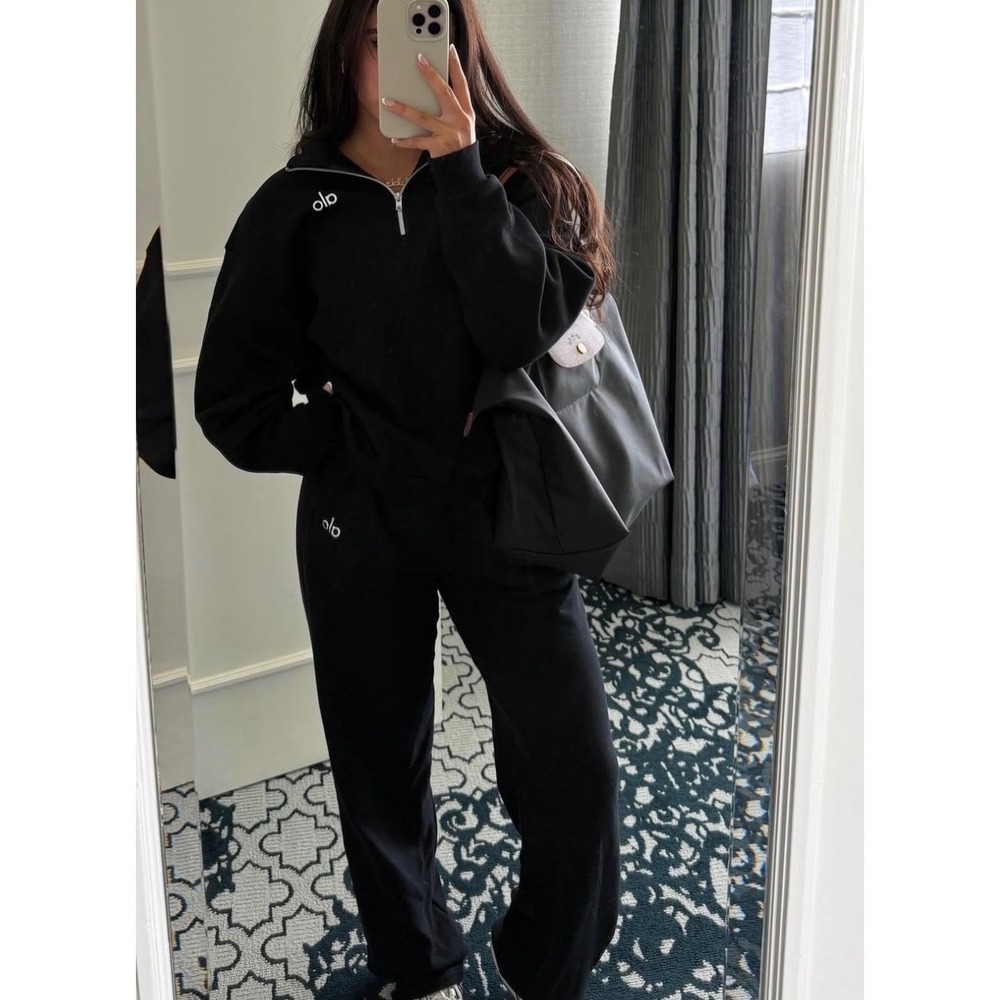 NWT ALO Accolade 1/4 Zip Pullover in Black - Size XS - Picture 3 of 13